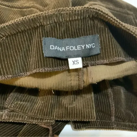 Dana Foley NYC corduroy brown pants lace Low Rise Wide Leg - Picture 8 of 9